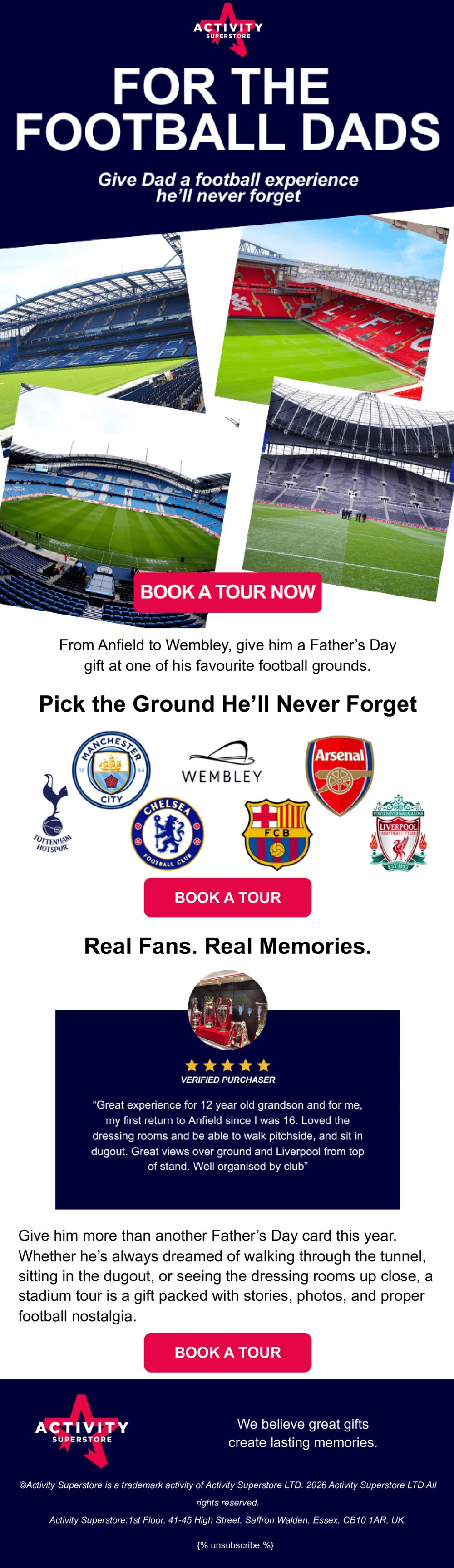 Father's Day promo email