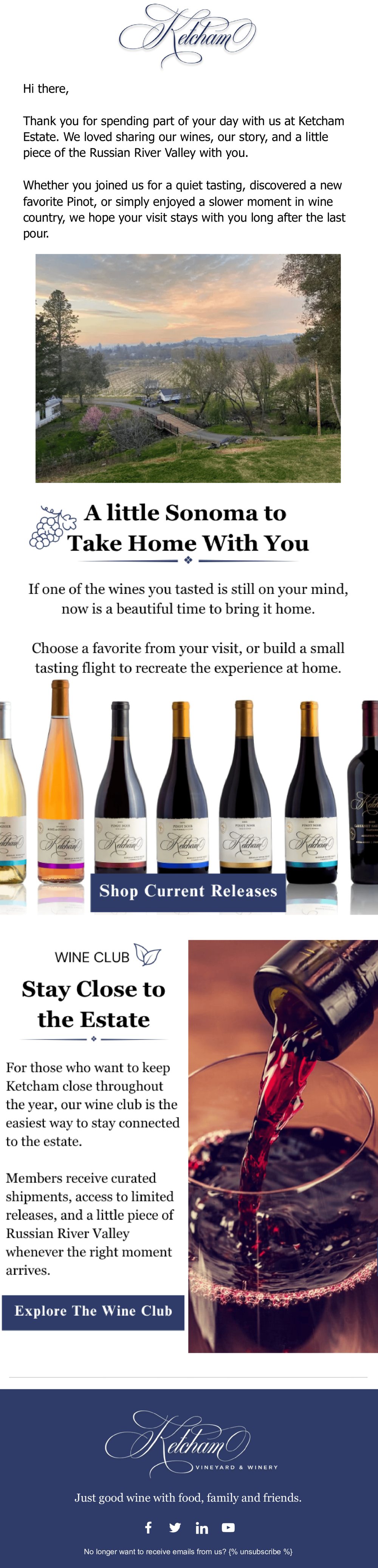 Ketcham post-visit follow-up email