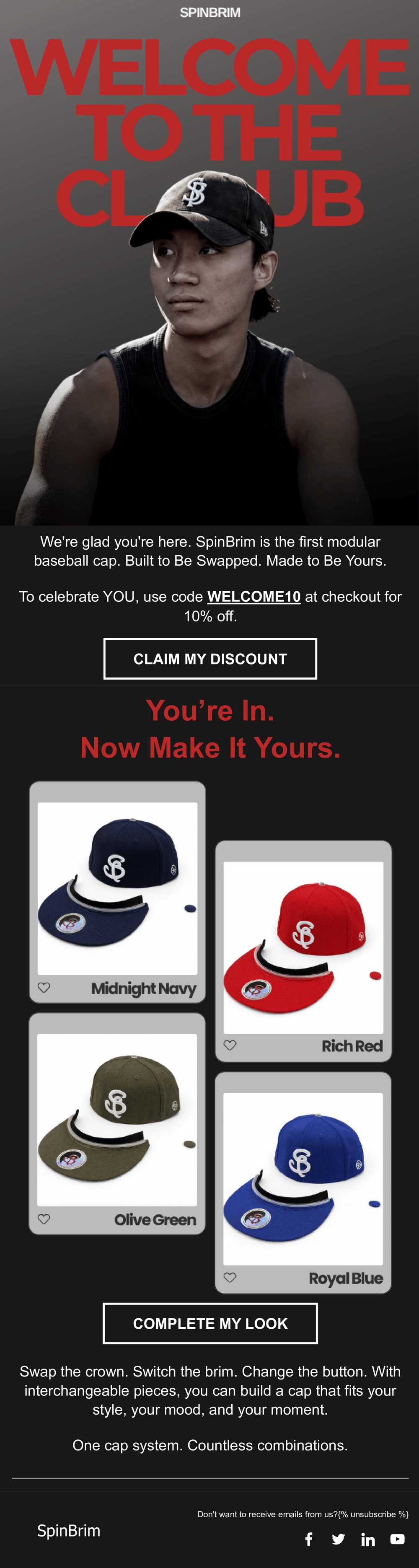SpinBrim abandoned cart email
