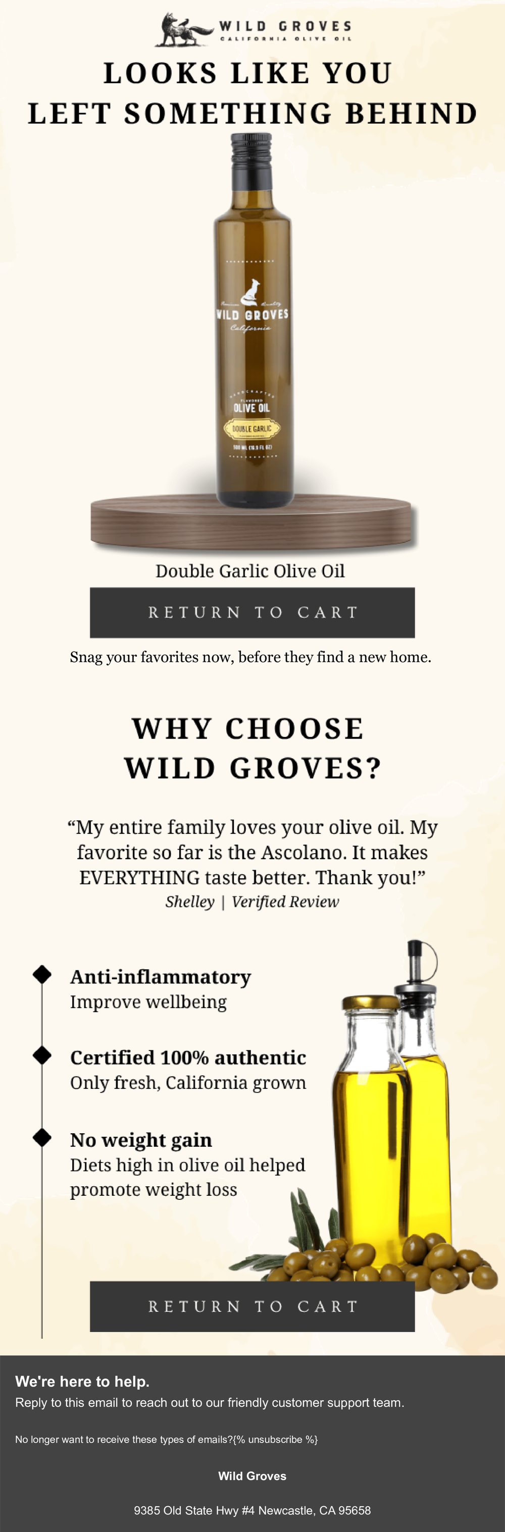 Wild Groves email design